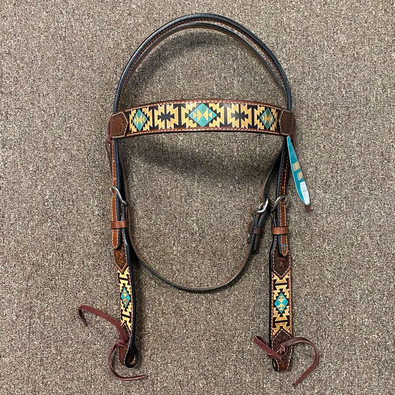 Turquoise Cross Aztec 5/8 Headstall  45007-01-00 1