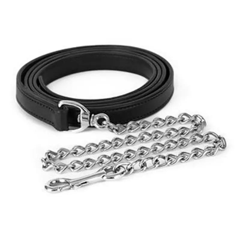 Tw1603 Perri's Showmanship Halter Lead With Stainless Steel Chain - Black 1