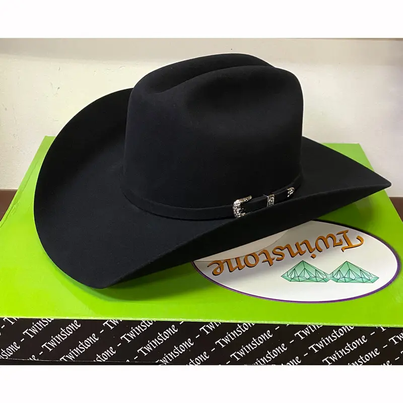 Twinstone 6X Cattleman Texas Junior Western Cowboy Hat Black 1