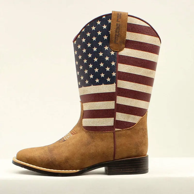 Twister Double Barrel Jacob Flag Pattern Youth And Toddler Western Cowboy Boot 1