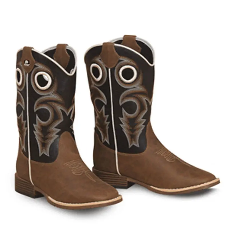 Twister Double Barrel Trace Toddler And Kids Western Cowboy Boot Brown 1