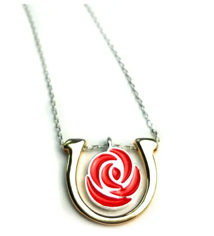 Two Piece Derby Rose Logo Necklace 1