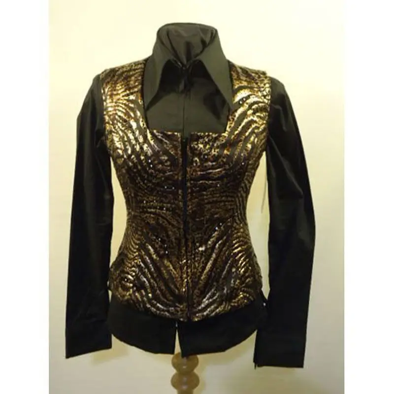 V32 Affordable Edge Ladies Horse Show Vest - Cheetah - Xs/S 1