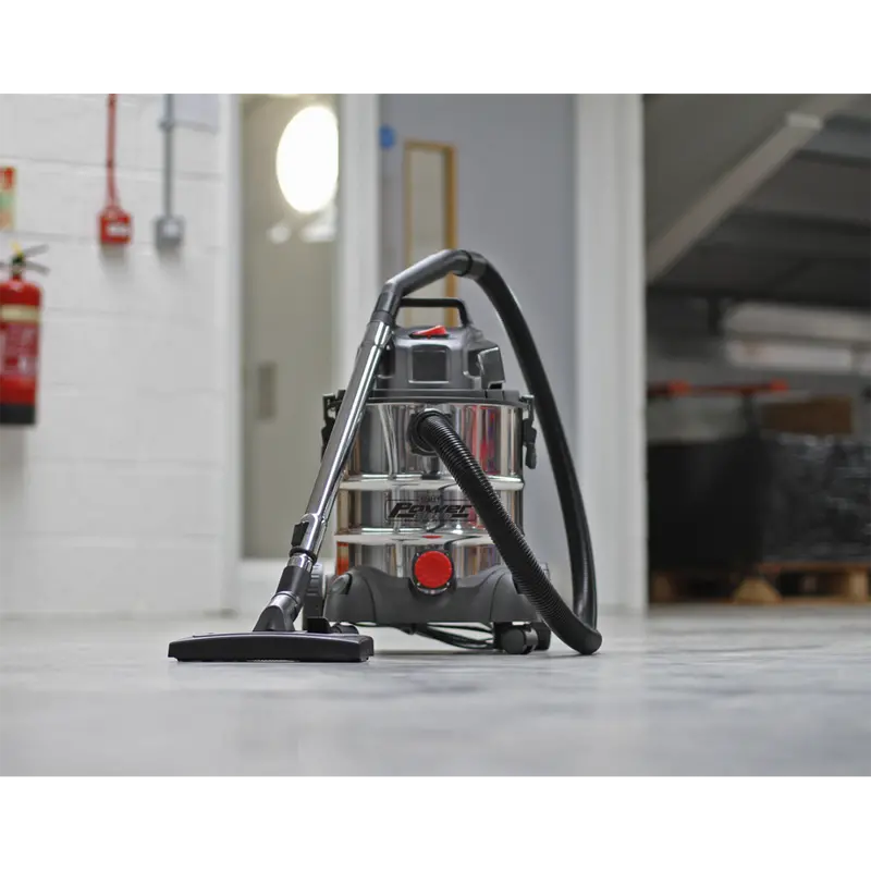 Vacuum Cleaner Industrial Wet & Dry 20Ltr 1250W-230V Stainless Drum 1