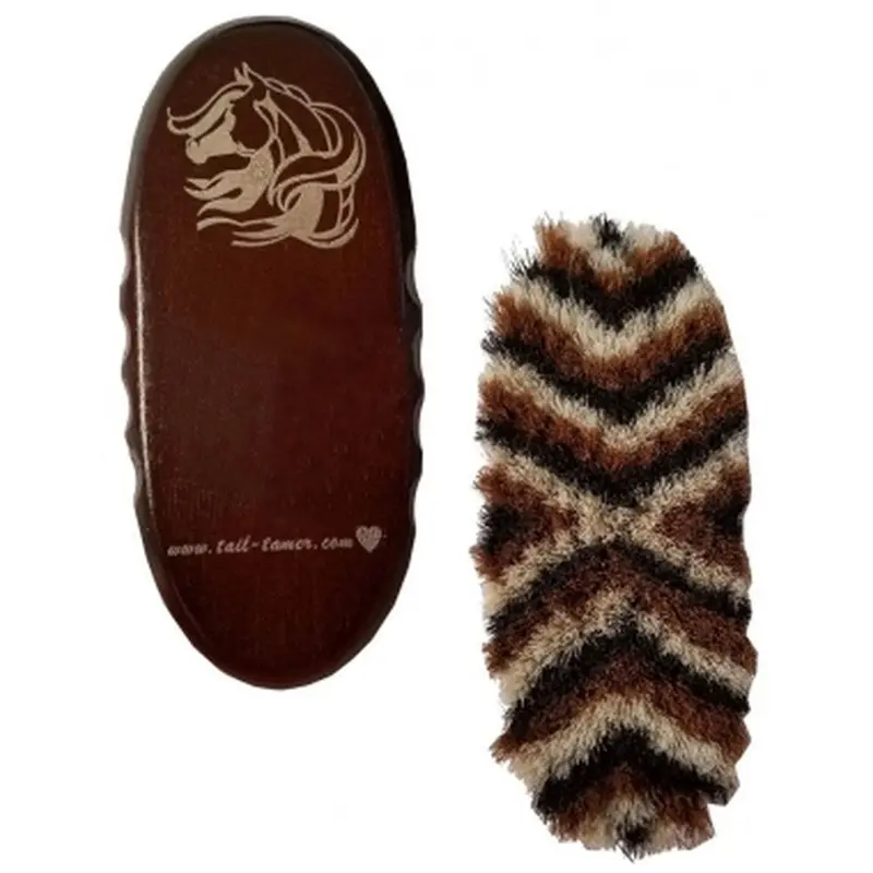 W225 Professional's Choice Tail Tamer Wood Series Small Oval Horsehair Brush 1