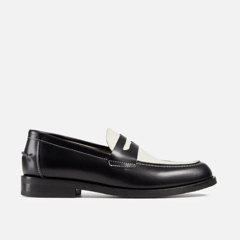 Wilde Black + White Penny Loafer - Men's 1