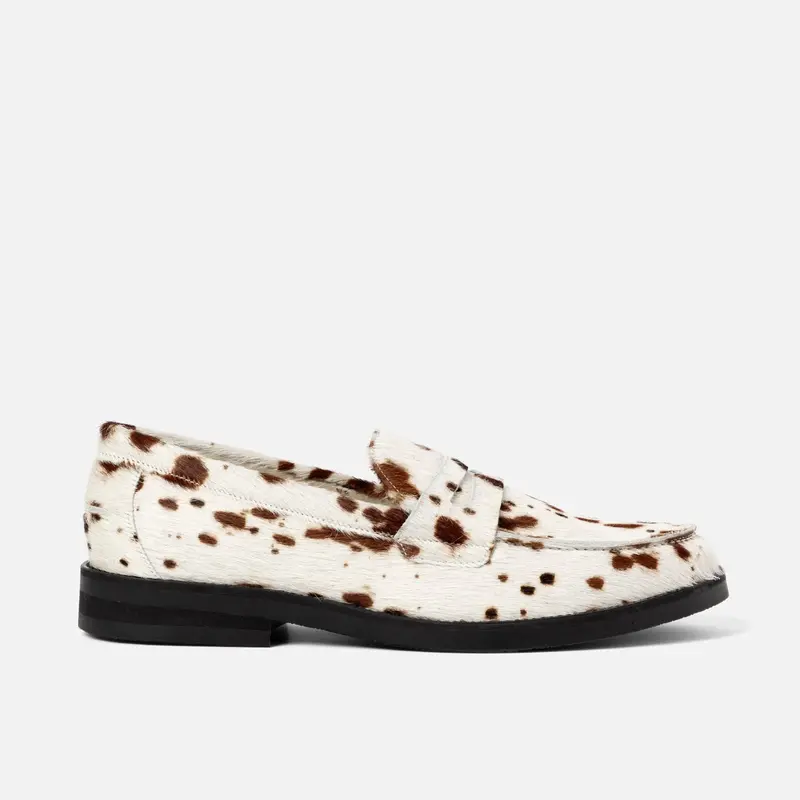 Wilde Brown Cow Pony Penny Loafer - Men's 1