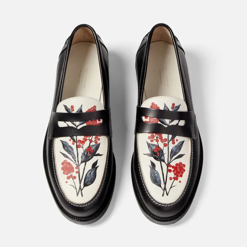 Wilde Hand-Painted Berry Penny Loafer - Men's 1
