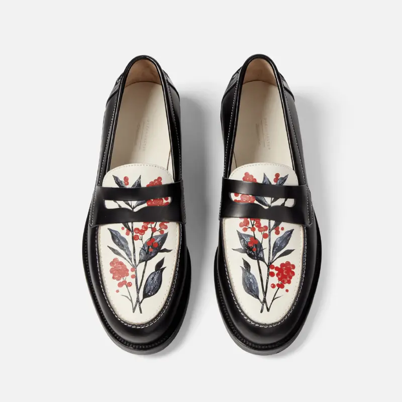 Wilde Hand-Painted Berry Penny Loafer - Women's 1
