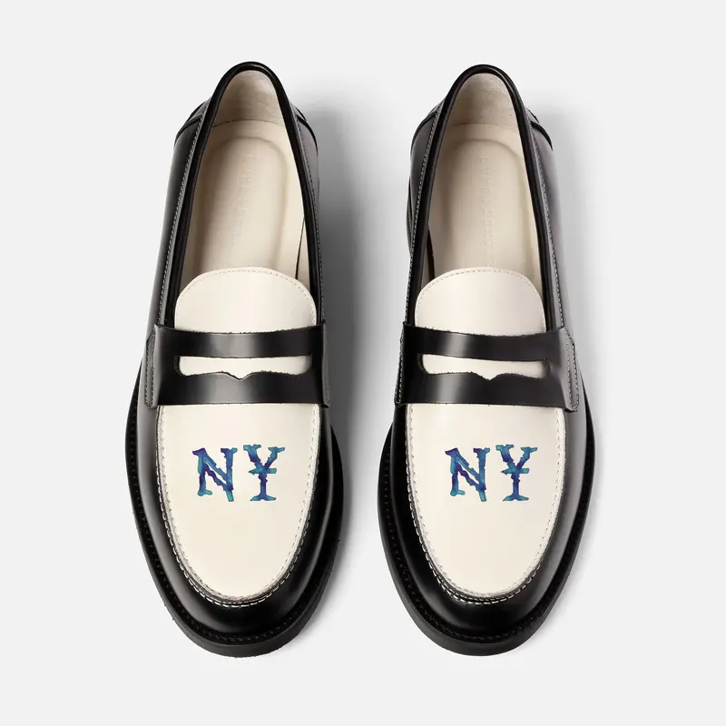 Wilde Ny Black + White Penny Loafer - Men's 1