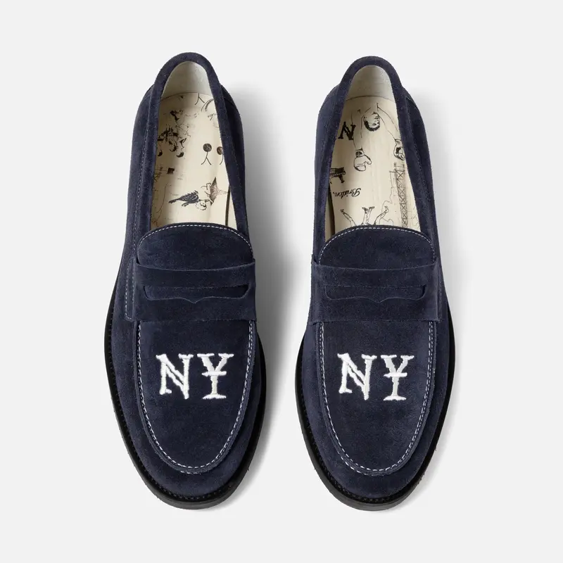 Wilde Ny Navy Suede Penny Loafer - Men's 1