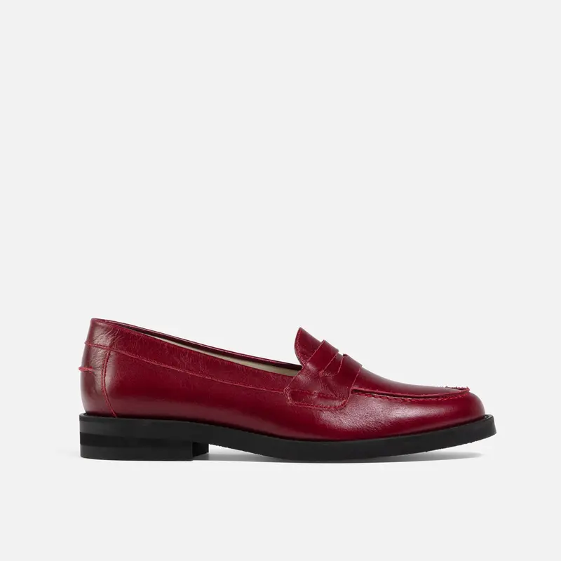 Wilde Red Creased Penny Loafer - Women's 1