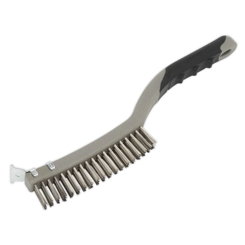Wire Brush With Stainless Steel Fill & Scraper 1