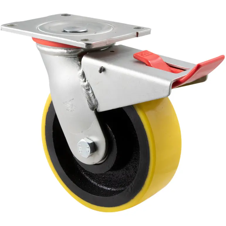 Xuq150/Hzptb - H Series 600 Kg Swivel Plate Total Brake 150Mm Polyurethane 1