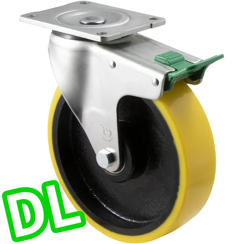 Xuq200/Ozpdl - 450 Kg Swivel Plate Direction Lock Only 200Mm Polyurethane 1