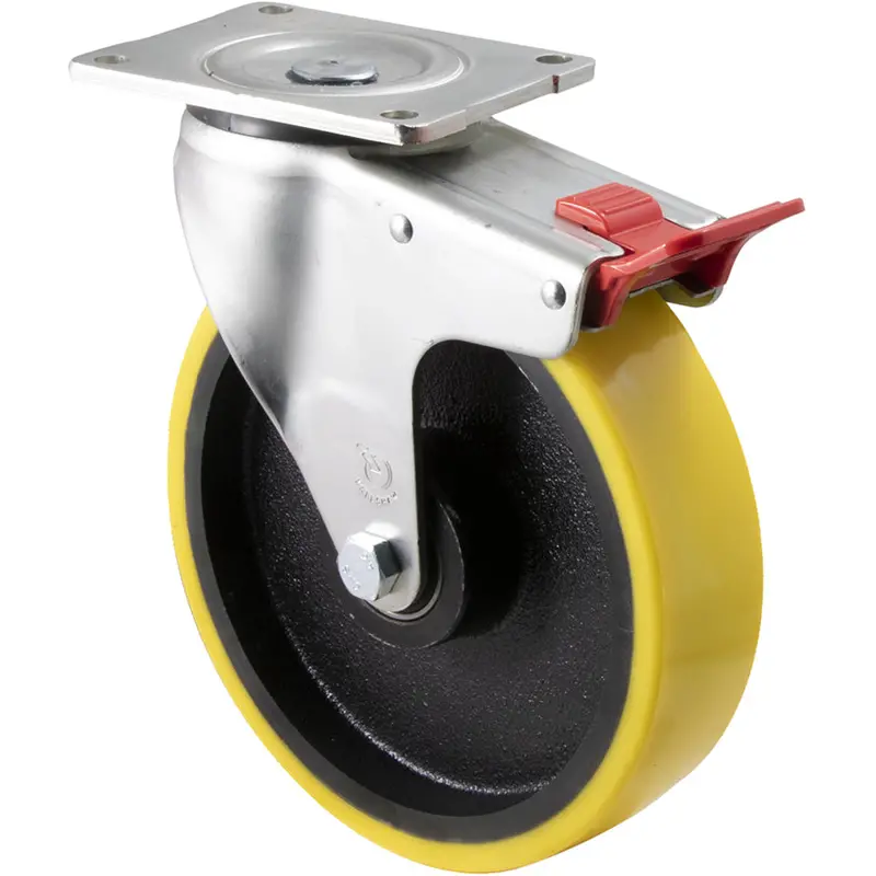 Xuq200/Ozptb - 450 Kg Swivel Plate Total Brake 200Mm Polyurethane 1