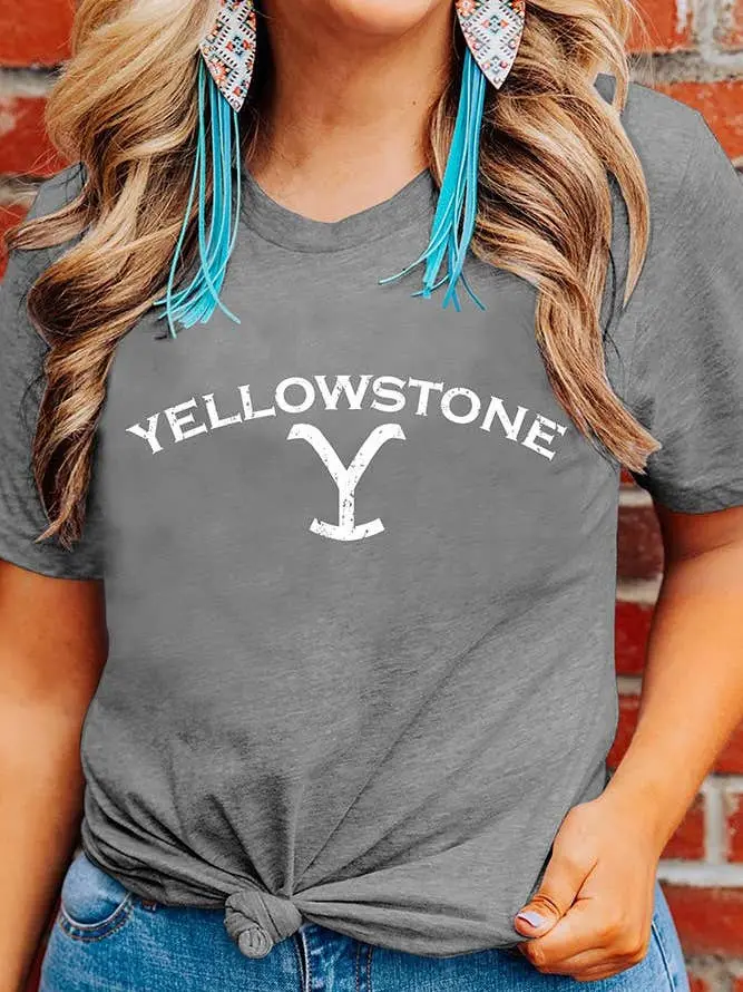 Yellowstone Dutton Ranch Brand Screen Print Grey T-Shirt 1