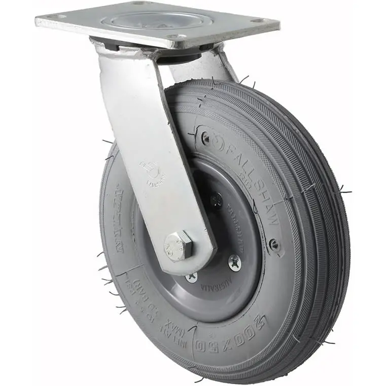 Yrib200/Yzp - 75 Kg Swivel Plate 200Mm Grey Rubber Pneumatic 1