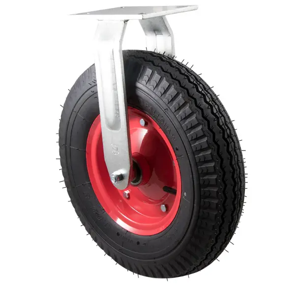 Yshwy400/Yzfn - 360 Kg Zinc Castor Fixed Black Rubber Pneumatic 400Mm X 100Mm 1