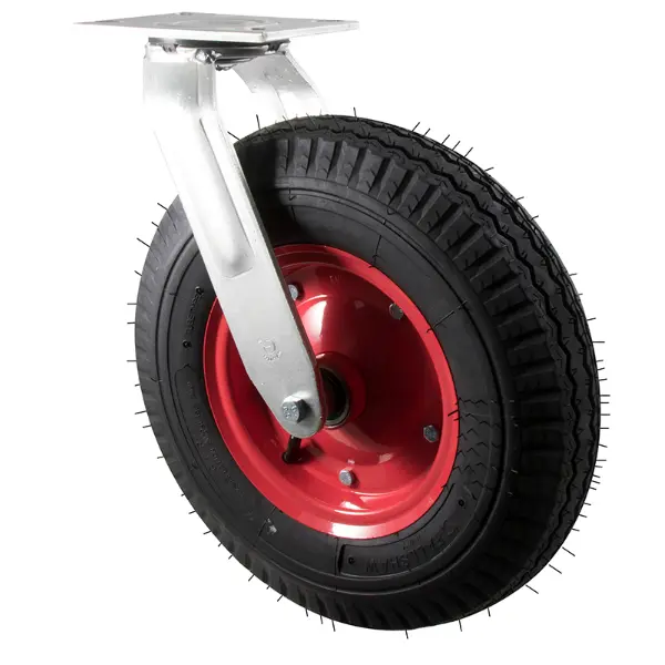 Yshwy400/Yzpn - 360 Kg Zinc Castor Swivel Black Rubber Pneumatic 400Mm X 100Mm 1