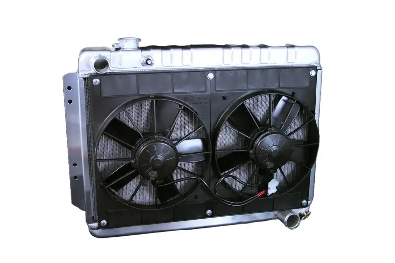 Dewitts 32-4139015M Radiator With Integrated Cooling Fans For 1959–1964 Chevrolet Impala (Manual Transmission, Raw Finish) 1