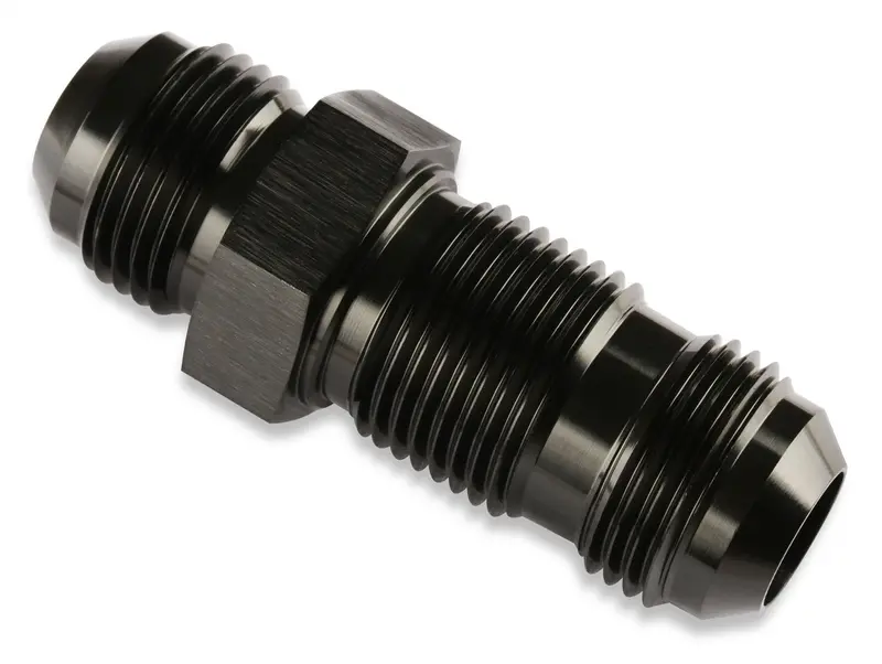 Mr. Gasket -8An Straight Bulkhead Fitting – Anodized Black 1