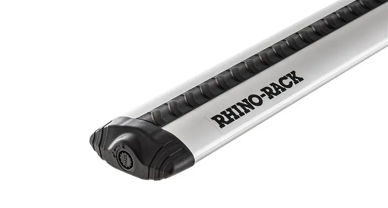 Rhino-Rack Vortex Aero Crossbar – 49-Inch Silver Aluminum Roof Rack Bar 1